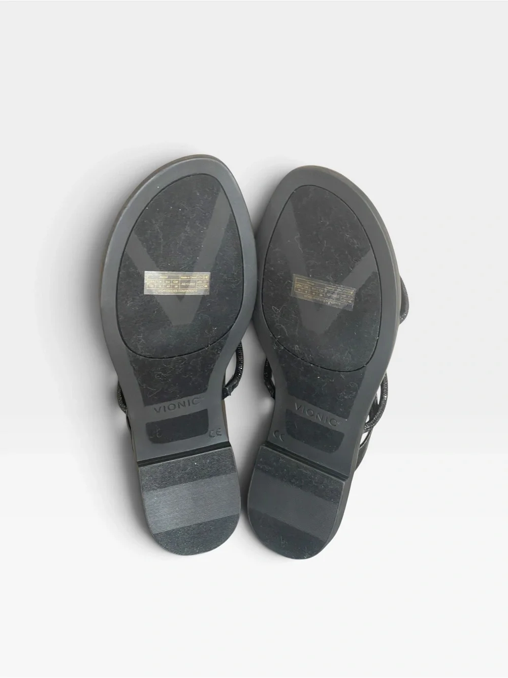 Vionic Prism Sandals Leather Crystal Orthotic Black Size 10 M